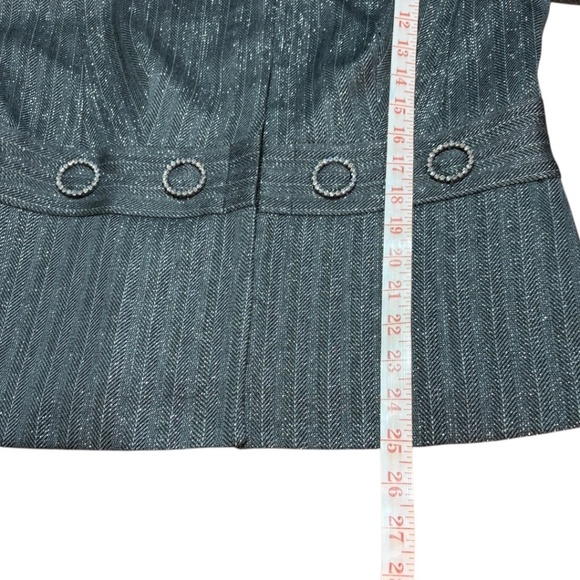 JOSEPH RIBKOFF Button Front  Lined Blazer Metallic Thread Rhinestone Detail 12 - Picture 8 of 13